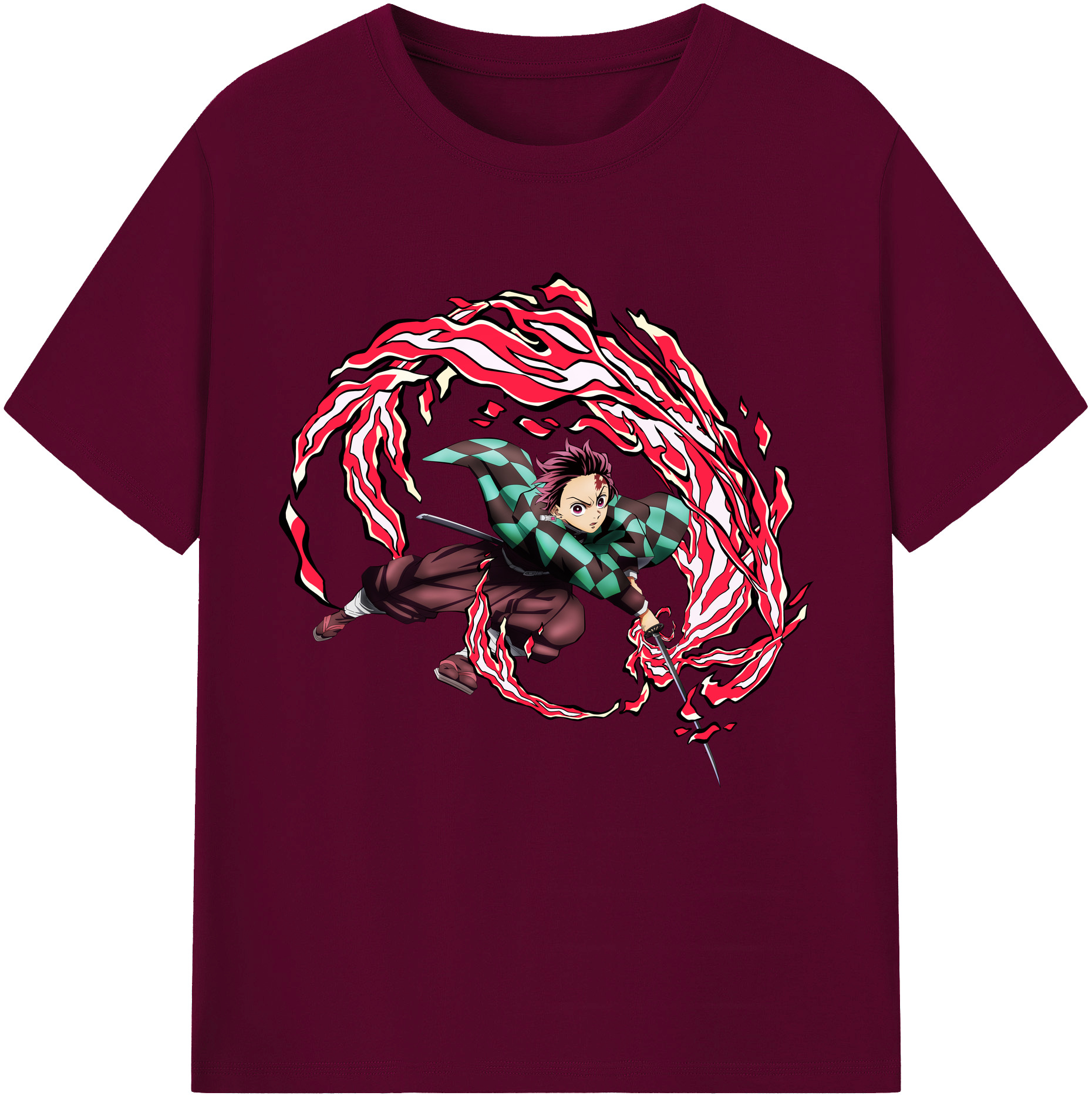 （画像用） 鬼滅の刃 竈門 炭治郎／かまど たんじろう Kamado Tanjirou レディースカジュアルプリントTシャツ（綿100％）